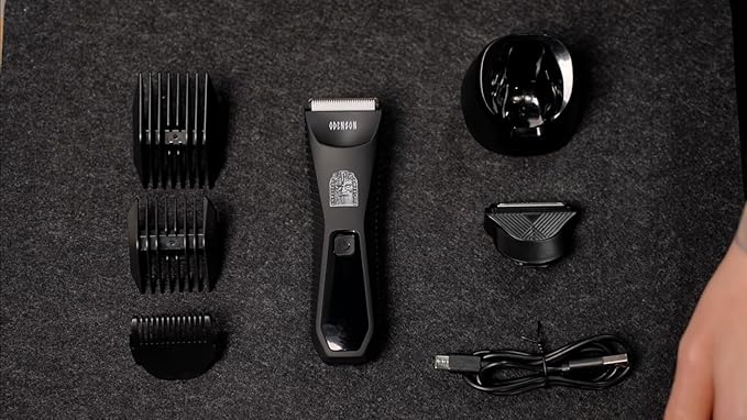 Odenson Stone Shaver - Beard and Body Trimmer for Men – Body & Face Shaver – Waterproof Hair Clipper & Grooming Kit – Electric Razor