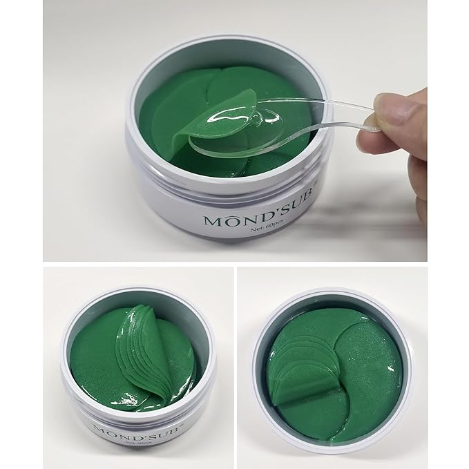 MOND'SUB Under Eye Patches for Puffy Eyes and Dark Circles, Eye Masks for Sleep,Brighten,Fine Lines & Hydration,Green Eye Masks