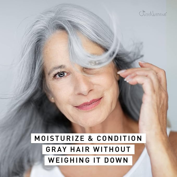 Just Nutritive Gray Hair Shampoo and Conditioner Set, Natural Kit for Gray Hair, 16 oz Each Product