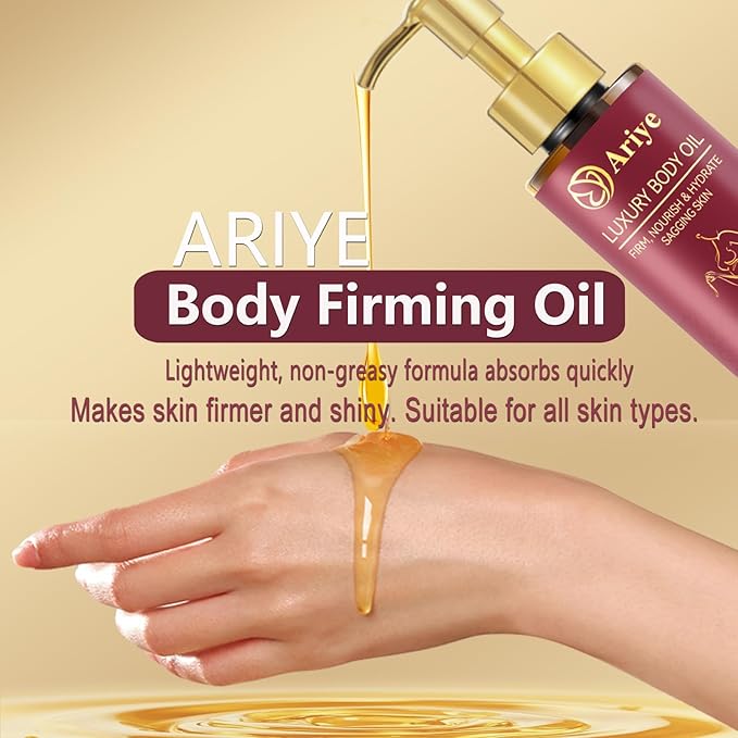 ARIYE Body Firming Oil Glow-Remedy body oil for women,Body Oil After Shower Tightening&Hydrating Treatment for Arms,Legs,Stomach&Body,Natural Firming Oil for Dry Skin,Non-Greasy Body Serum-(4.06 Oz)