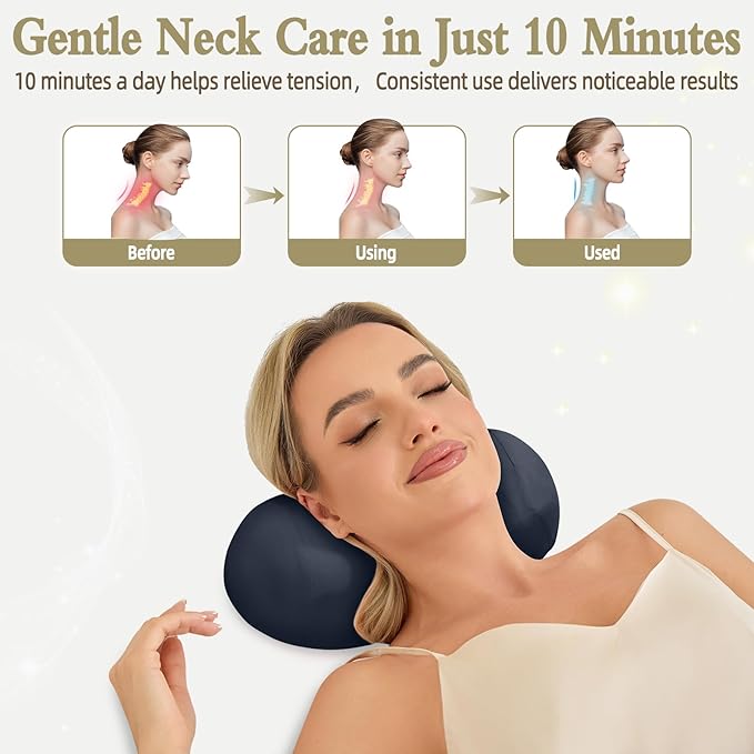 HydroAurum Cervical Neck Pillow, 100% Memory Foam Neck Roll Pillow for Neck and Shoulder Pain Relief, Orthopedic Support for Office Workers, Drivers & Yoga
