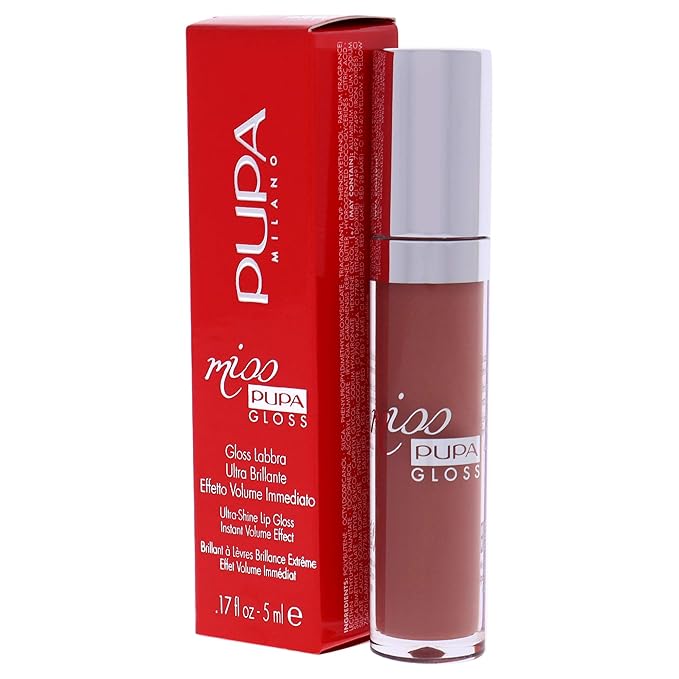 PUPA Milano Miss PUPA Milano Lip Gloss - Shiny, Smooth, Plump - Soft, Innovative Gel Texture - Glides Smoothly On Lips - For A Moisturizing And Volume Enhancing Effect - 105 Majestic Nude - 0.17 OZ