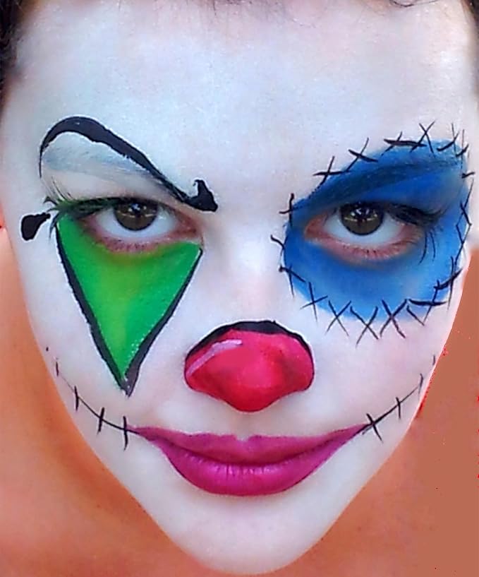 Go Ho Red Black and Royal Blue Face Body Paint Stick,Water Based Washable Hypoallergenic for Halloween Cosplay SFX Goths Vampires Clowns Zombies Makeup