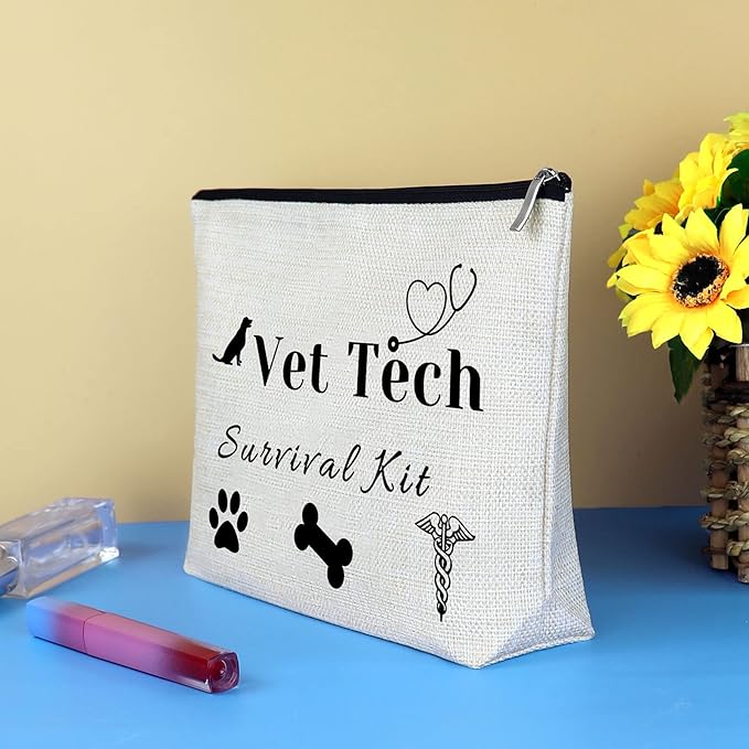 Veterinarian Gift Vet Techs Cosmetic Bag Veterinary Technician Gift Makeup Bag Pouch Christmas Birthday Thank You Present for Doctor Veterinarian Vet Tech Veterinary Medicine Graduation Present