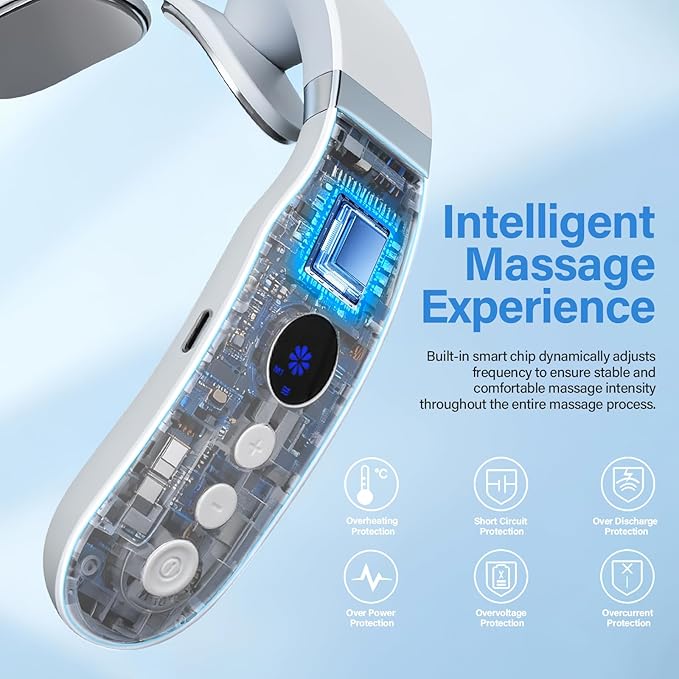 AiRunTech Neck Massager for Pain Relief Deep Tissue, Portable Electric Neck Massager with Heat for Painful Shoulder, Relaxing Gifts for Men Women