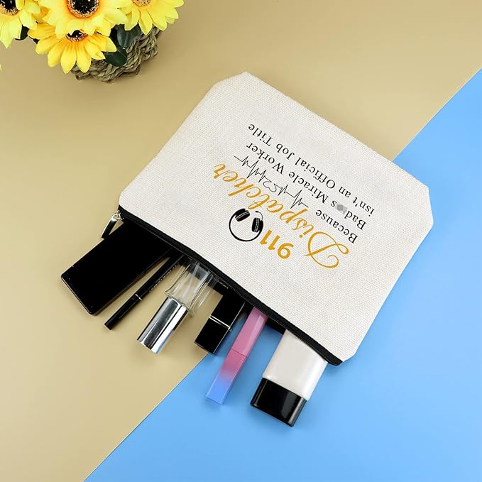 911 Operator Gift Makeup Bag 911 Dispatcher Appreciation Gift EMT Emergency Dispatcher Gifts Cosmetic Bag Pouch Thank You Gift for 911 Operator Dispatcher Birthday Christmas Gift Retirement Gift