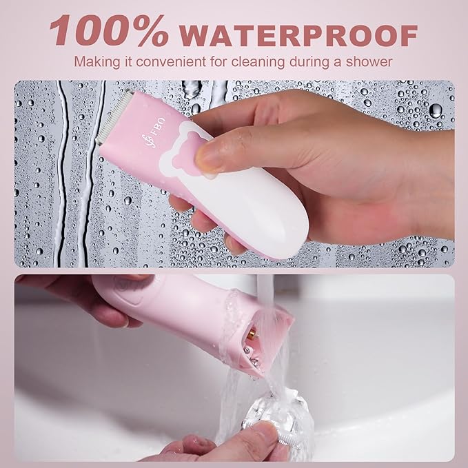 FBO Women's Electric Shaver - IPX7 Waterproof Painless Trimmer - Easy to Clean, Ceramic Blade, Bikini Body Hair Trimmer, Armpit, Leg, arm and Body, Portable Fast Charging Wireless