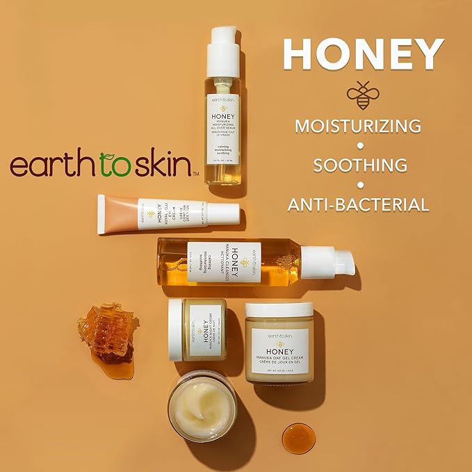 Earth To Skin Honey Manuka All Over Serum – Hydrating Serum for Face, Neck & Eye Area with Hyaluronic Acid & Panthenol – 2.0 fl oz