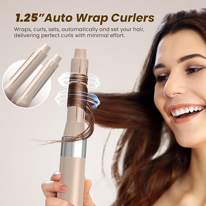 6-in-1 Ionic High-Speed Hair Styler - 110,000 RPM Professional Multi-Styler System with 2 Auto-Curling Barrels - Fast Drying & Volumizing Technology for All Hair Types