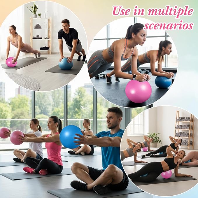 Aoriher 10 Pcs Small Exercise Pilates Ball 9 Inch Mini Yoga Balls Anti Burst and Slip for Stability, Fitness, Physical Therapy, Stretching & Core Strength Workout at Home Gym Office