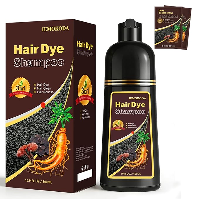 At-Home Hair Dye Shampoo in Silver Gray - 3-in-1 Root to Tip Coloring & Care, Natural Hair Color Shampoo for Women & Men, Gentle Covers Gray Hair in Minutes, Formulated for All Hair Types, 16.9 Fl Oz