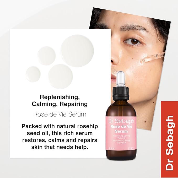 Dr Sebagh Rose de Vie Serum - 1.7 fl oz - Award-Winning Nourishing Anti-Aging Formula - Use with Dry, Mature, or Sensitive Skin - Designed to Soothe Redness & Irritation - Regenerating & Invigorating