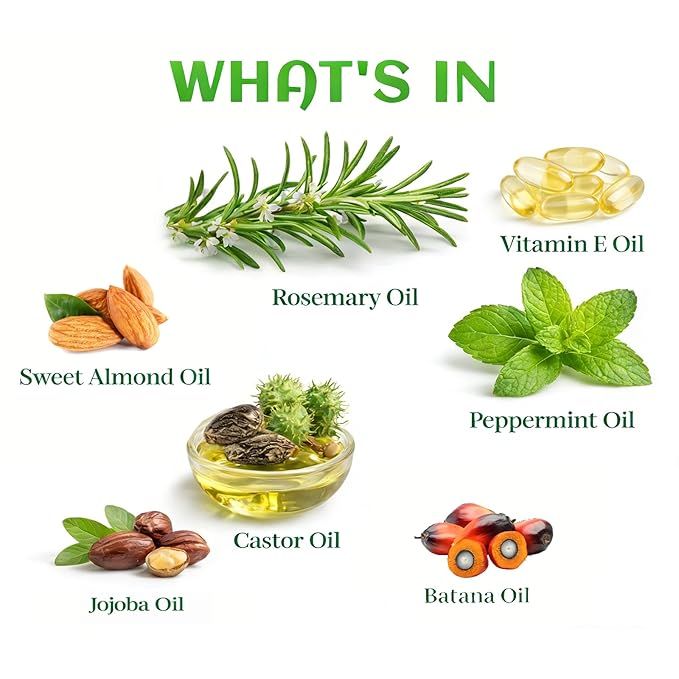 Rosemary Oil for Hair Growth with Castor, USDA Certified Organic Rose Mary Oils Cold Pressed Blend Oil for Thicker Eyebrow, Repair Damaged Hair-0.5 FL OZ