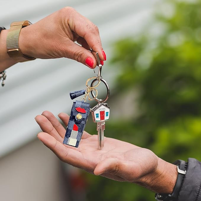 Lip Balm Holder Keychain for Women Wallet