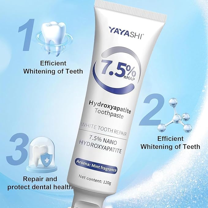 Set 2-Pack Hydroxyapatite Toothpastes for Enamel Protection and Tooth Strengthening, Gentle Mint, Fresh Breath, Daily Use for Oral Health (Gentle Mint)