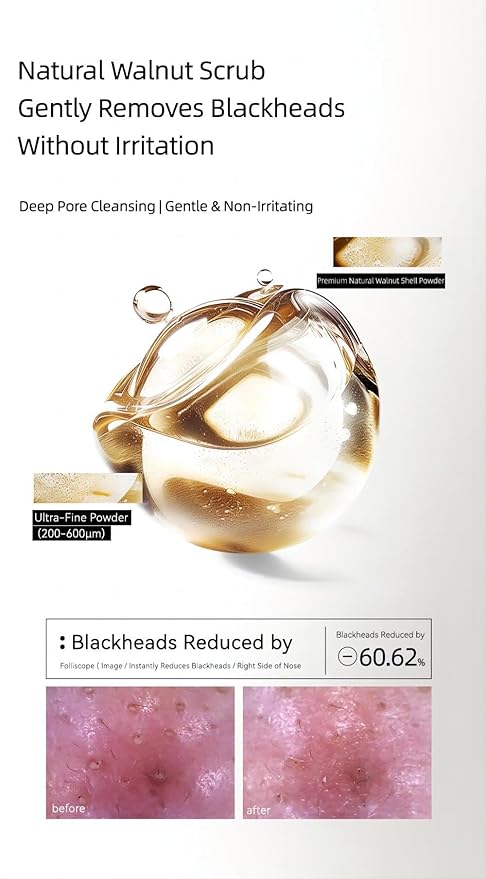 OGANA CELL DERX Revitalizing Facial Cleanser with Peptides & Walnut Microbeads - Gentle Exfoliating Gel To Foam for all Skin, Korean Clinic-Developed (120ml/4.05 fl.oz.)