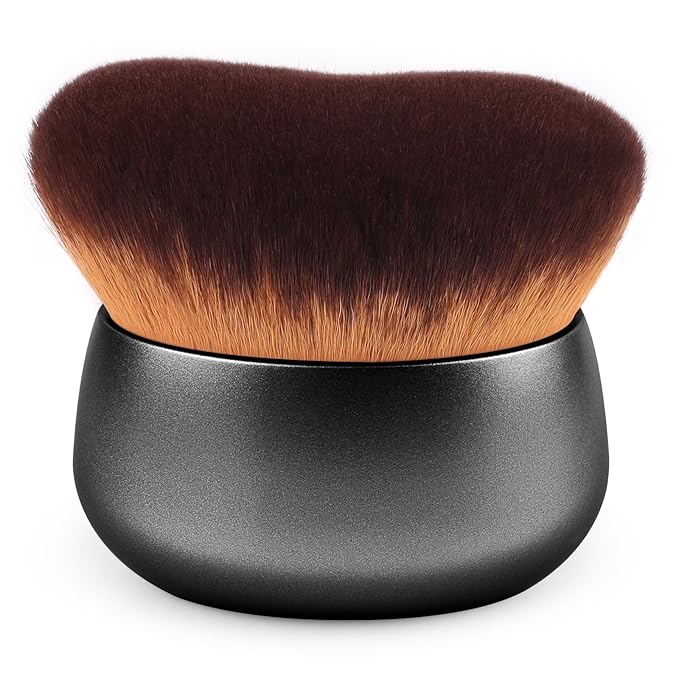 GloréBrochas 75MM Extra Large Self Tanner Kabuki Makeup Brush – Ultra Soft Dense Vegan Bristles for Body Makeup, Bronzer & Foundation–Applies Tanning Mousse, Lotion & Self Tanner–Black, Wet & Dry