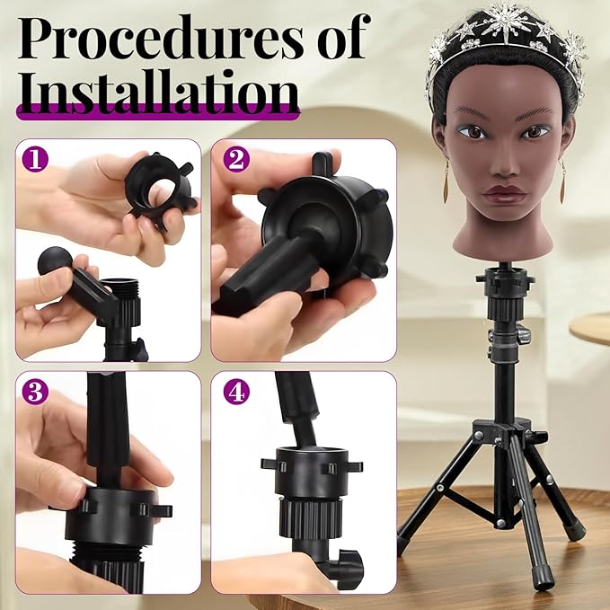 20 Inch Mannequin Head Human Hair with Stand,100% Real Hair Mannequin Head for Braiding,Cosmetology Manikin Doll Head for Styling with Mannequin Head Stand Table Clamp Hair Braiding Set