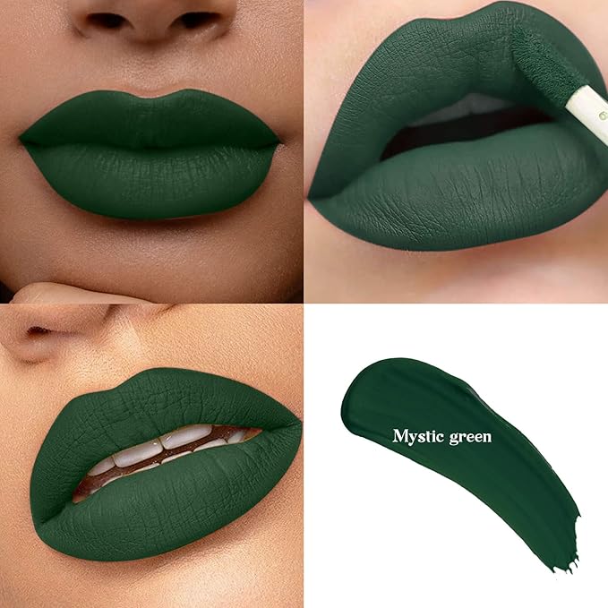 ilembane 3-Pack Multicolor Matte Liquid Lipstick Set – White, Dark Green & Chocolate – Long-Lasting, Smudge-Proof, Waterproof – High-Pigment, Transfer-Resistant Colors for All-Day Wear