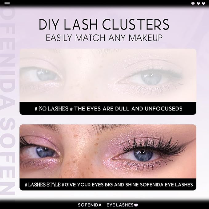 Natural Lash Clusters Manga Lash Clusters 8-16mm Cluster Eyelash Extensions Eyelash Extension Individual Lash Wispy Eyelashes Clusters