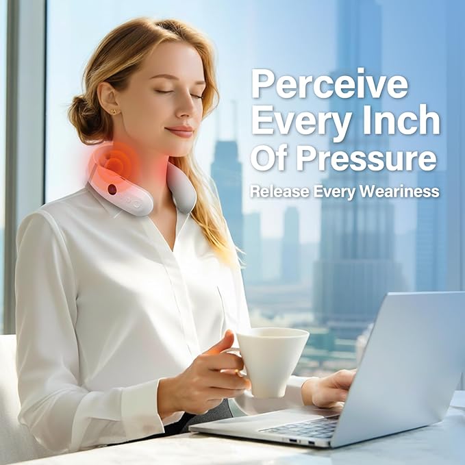 AiRunTech Neck Massager for Pain Relief Deep Tissue, Portable Electric Neck Massager with Heat for Painful Shoulder, Relaxing Gifts for Men Women
