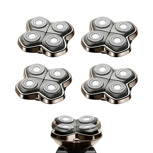 Shaver PRO 4 Head Replacement Blades - Compatible with Skull Shaver Pitbull, Butterfly Kiss Pro & Palm Shaver - Electric Shaver & Head Shaver Blade for Bald Head Shavers for Men/Women（4 Packs）