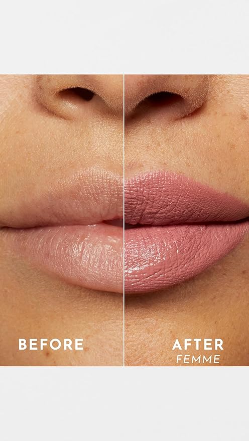 Lawless Women's Forget the Filler Lip-Plumping Line-Smoothing Satin Cream Lipstick, Femme, Pink, 0.1 Ounce