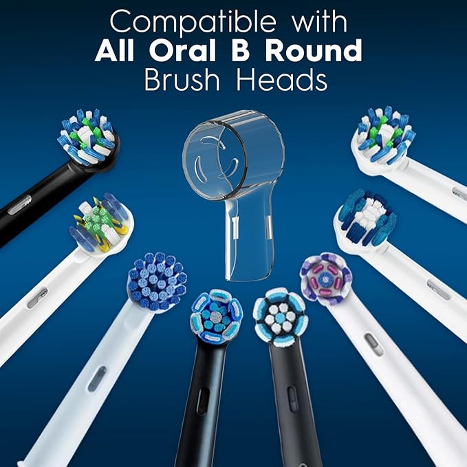 6 Pack Toothbrush Dustproof Cover Compatible with Oral B iO Ultimate Clean Gentle Care Replacment Heads and iO Series 3 4 5 6 7 7G 8 9 Electric Toothbrush, (Transparent+Rose)