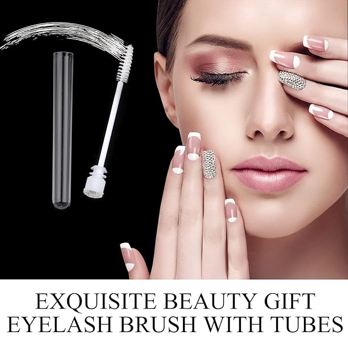 Dming 20pcs Eyelash brush Lash Wand Makeup tool Eyelash Extension supplies Cleaning brush Diamond Mascara star white