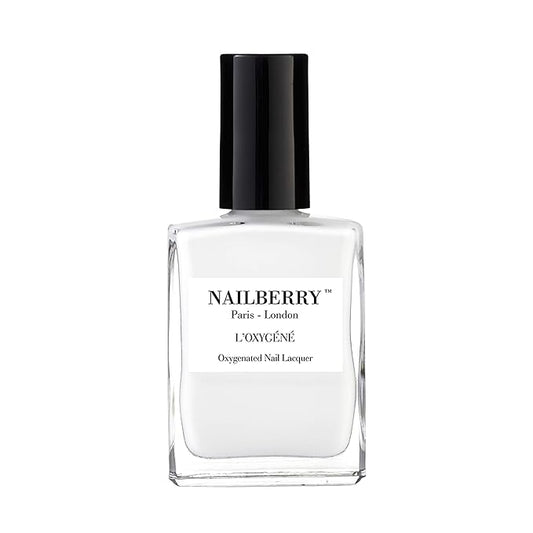 Nailberry L'Oxygéné Oxygenated Nail Lacquer | Flocon | Pure Brilliant White Opaque Nail Polish | UV Protected Long-Wear Nail Polish | 12-Free | Vegan | Certified Halal | Cruelty & Gluten Free | 15 ml