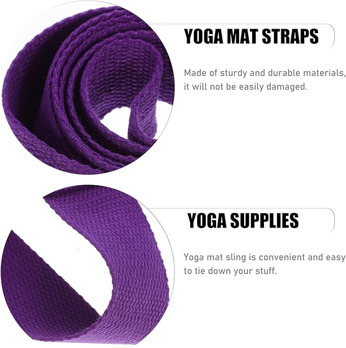 YARNOW 2Pcs Adjustable Yoga Mat Straps Set Sturdy Purple Yoga Mat Carrying Sling with Adjustable Buckle Multi-Function Accessory for Transport and Storage Suitable for Training and
