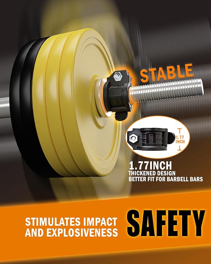 Barbell Clamps 1 Inch - 2 PCS Adjustable 0.98-1.18inch)