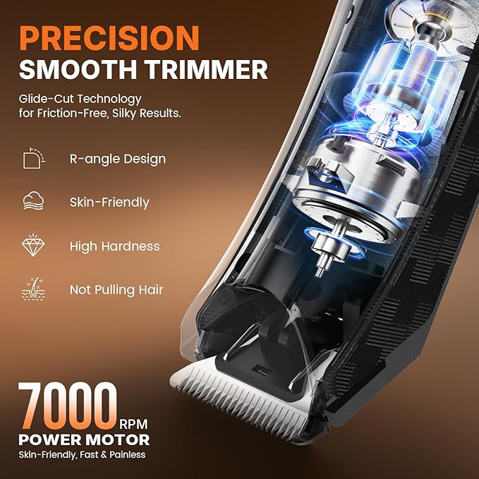 PRITECH Electric Body Hair Trimmer - Waterproof Mens Groin Hair Trimmer Ball Shaver USB Recharge Dock Body Grooming Kit with Ceramic Blade Male Hygiene Razor (Drak Gray)