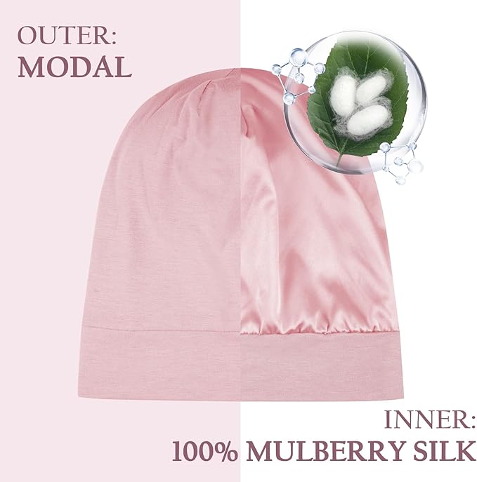 OLESILK Silk Baby Bonnet 6-12 Months: 100% Mulberry Silk & Modal, Anti-Frizz for Curly Hair, Adjustable Fit Growing Toddler