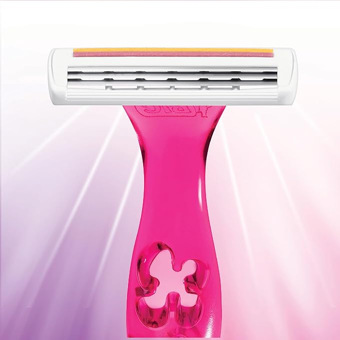 BIC Soleil Simply Smooth Women's Disposable Razors, 3 Blades With Moisture Strip For a Silky Smooth Shave, 8 Piece Razor Set (Pack of 2)