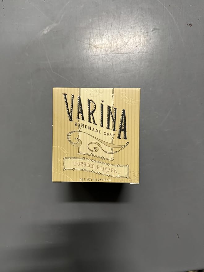 Varina Natural Tobacco Flower Bar Soap - Gentle Cleansing for Sensitive Skin, Earthy Scents - 3 Pack