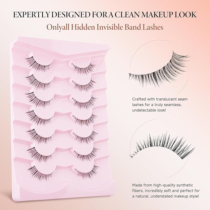 Onlyall Natural False Lashes Wispy Fake Eyelashes 7 Pairs B94