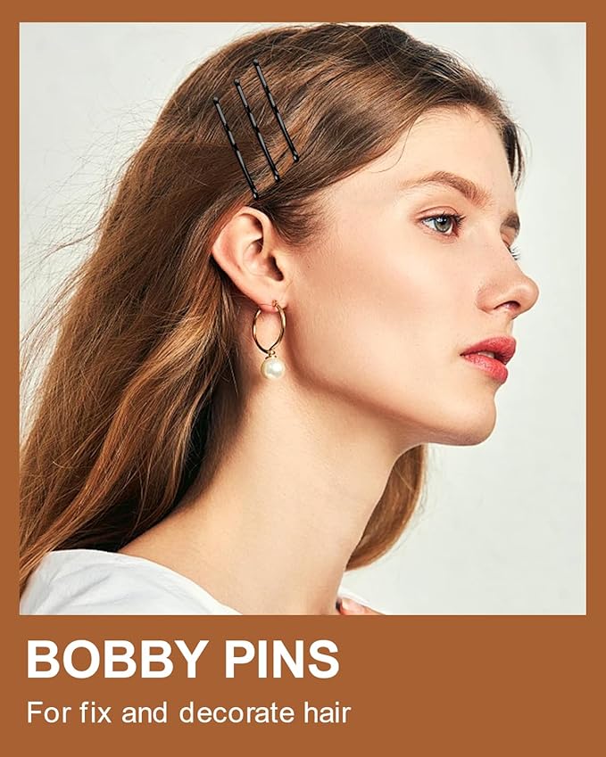 MAORULU Hair Bobby Pins with Cute Case, 250 CT Hair Pins for Buns, Premium U Hair Accessories for Women, Girls and Kids, Great for All Hair Types (Variety U & Bobby Pins Black)