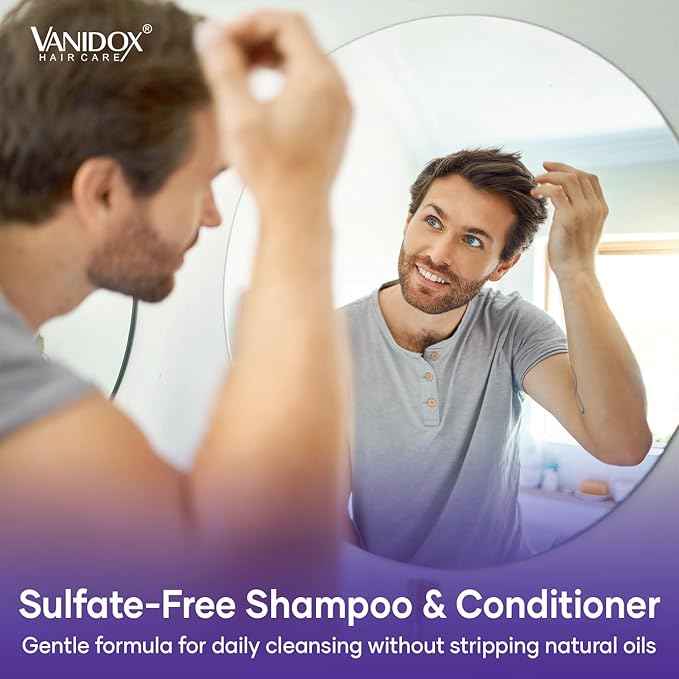 Vanidox Tea Tree Shampoo and Conditioner Set with Lavender and Mint | DHT Blockers | With 100% Pure Tea Tree Oil for Itchy, Dry Scalp | Sulfate & Paraben Free | For Men & Women | 16 fl oz Each