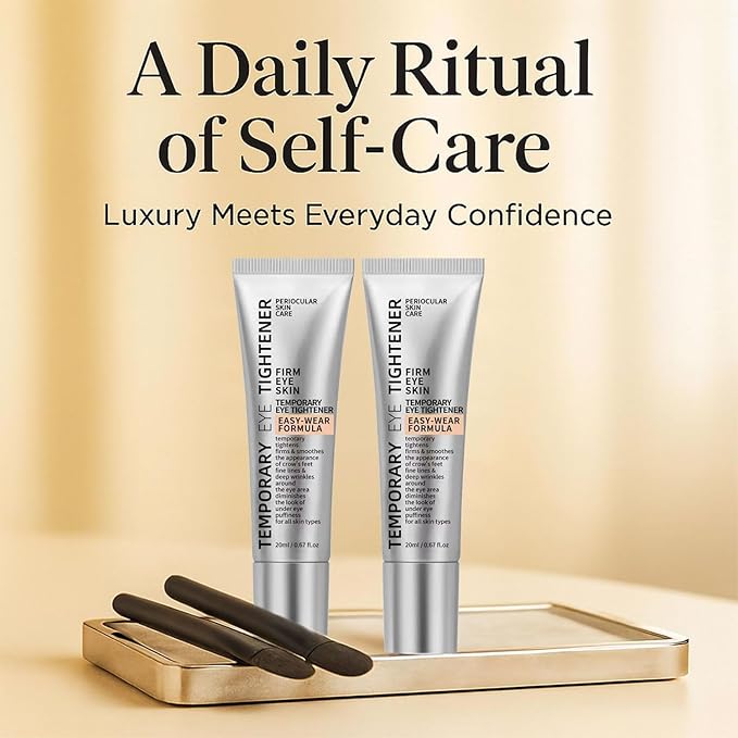 NGTPKY Perfection Eye Tightener Cream 2PCS with 2 Brushes – Instant Firming Lotion for Puffiness, Fine Lines & Wrinkles, Lightweight Easy-Wear Formula, Gentle Skin Care for All Skin Types