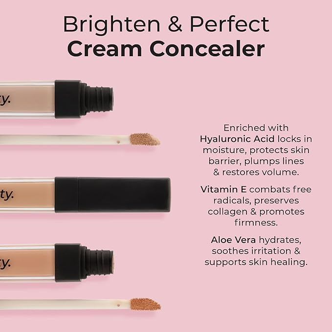 MCoBeauty - Brighten & Perfect Cream Concealer - 2 Light Fair - Hydrating Corrector Medium Coverage Blemish & Under Eye Concealer - With Vitamin E, Hyaluronic Acid & Aloe Vera