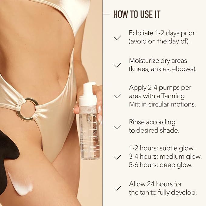Nuda CloudFoam Express Tanning Mousse | Customizable, Transfer-Free Self Tan with PowerGlow+ Tan Boost Complex | Develops in 1 Hour | Vegan, Paraben, Sulfate, and Cruelty Free, (6.4 Fl Oz)