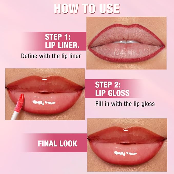 Jolilab Matte Lip Liner Lip Oil Set, Lip Makeup Set Natural Smooth Long-Lasting And Hydrating Beauty Daily Cosmetics Gift for Girls Easy-to-Use(8pcs)