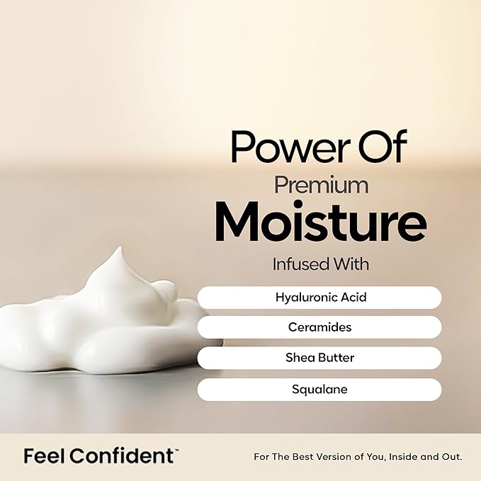 Feel Confident Facial Moisturizer for Men and Women - Plastic Surgeon Formulated with Shea Butter, Hyaluronic Acid, Ceramides, and Antioxidants, Lightweight, Hydrating, Non-Greasy 1.7 fl.oz / 50 mL