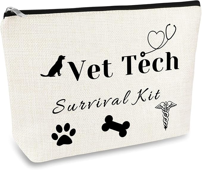 Veterinarian Gift Vet Techs Cosmetic Bag Veterinary Technician Gift Makeup Bag Pouch Christmas Birthday Thank You Present for Doctor Veterinarian Vet Tech Veterinary Medicine Graduation Present