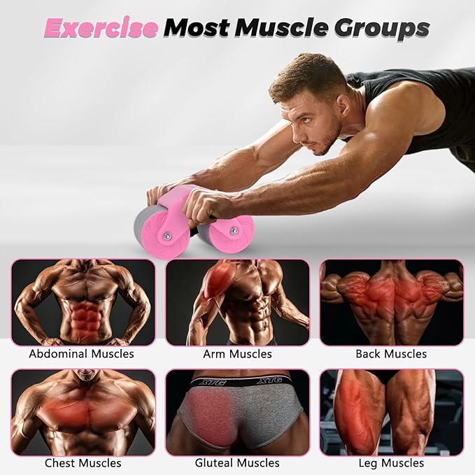 Automatic Rebound Abdominal Wheel Workout,2 Wheels