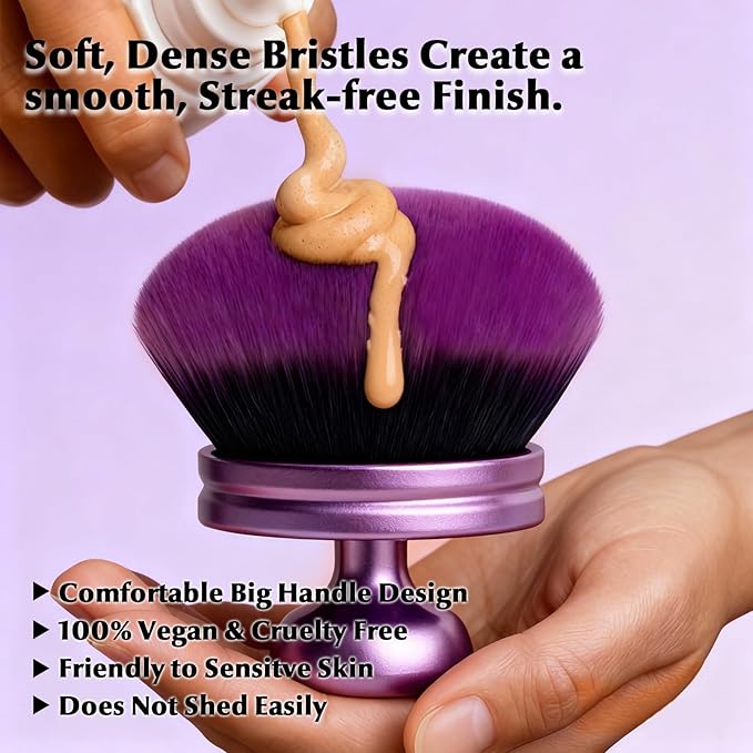 Extra Large Body Makeup Brush for Self Tanner,3.2" Wide-headed Kabuki Tanning Brush for Body Concealer,Self Tanner Bronzer Brush for Body Coverage Perfector
