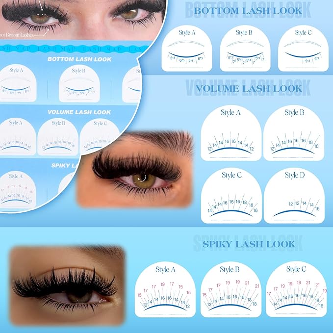 calphdiar Lash Clusters DIY Lash Spikes Eyelash Clusters 436pcs 100D Fluffier Lashes Clusters Spiky Individual Lashes with Bottom Lashes 5-21mm False Eyelashes D-Curly Manga Cluster Eyelash Extensions