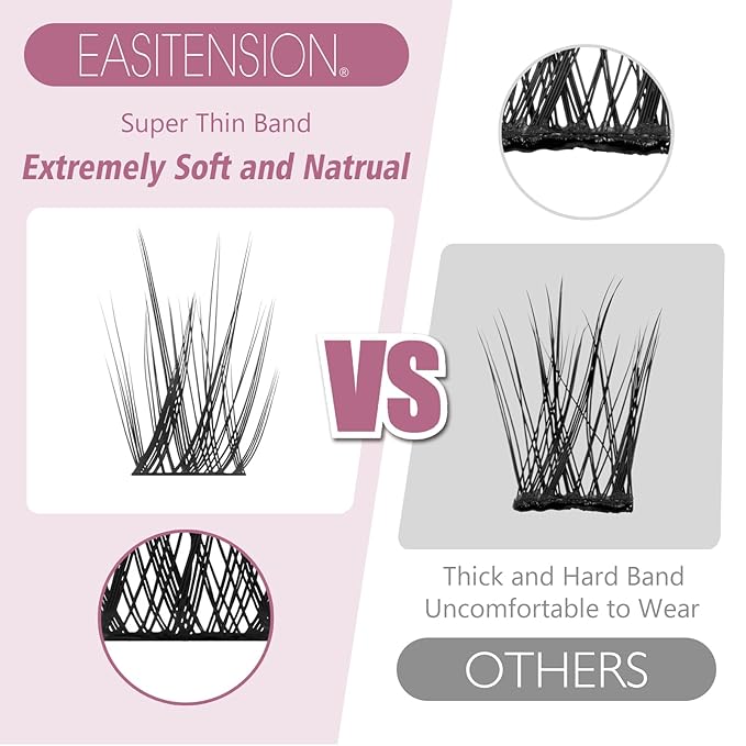 Lash Clusters DIY Eyelash Extension,80 Clusters Lashes 10mm 12mm 14mm 16mm Mix 3D Effect Eyelash,Easy to Apply at Home 14MM CROSS