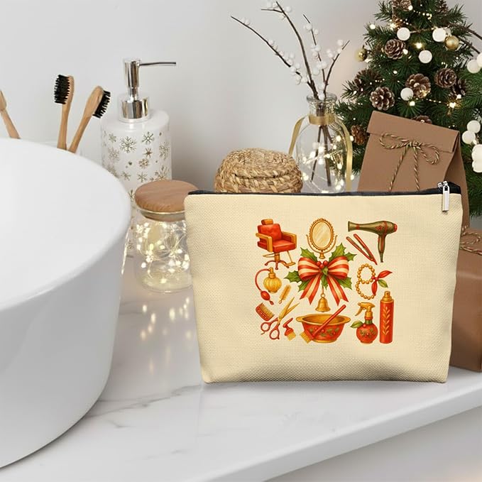 EKGJW Chrisamas Hairstylist Gifts Women Makeup Bag Make Up Bag, Cosmetic Bags for Hairstylists, Hairdresser Gifts for Cosmetology Student Teen Girls